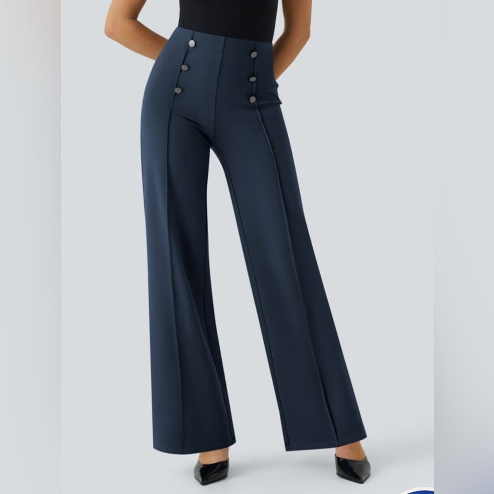 Halara High-Waisted Navy Wide-Leg Pants